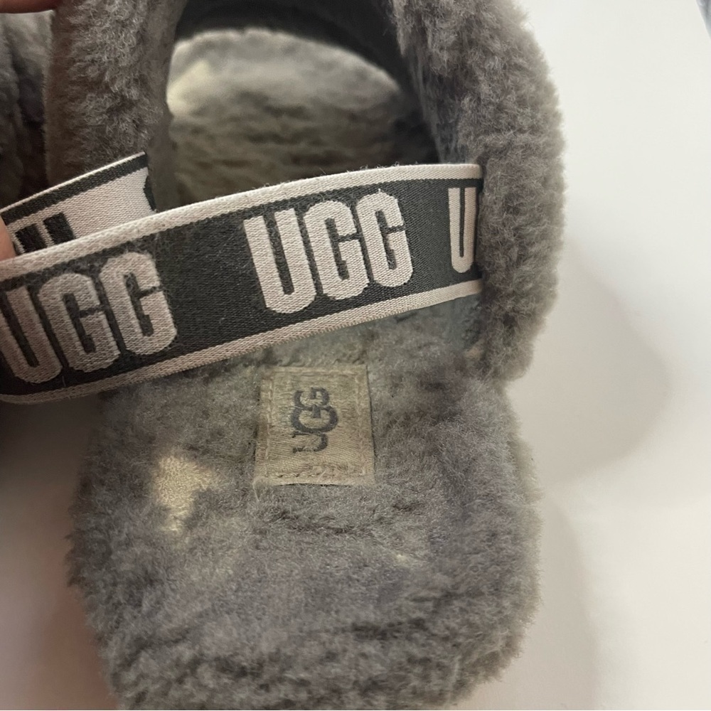 UGG 1098494K Fluff Yeah Slide Gray Sheepskin Wool Slippers Gray Size 5 - Picture 11 of 12